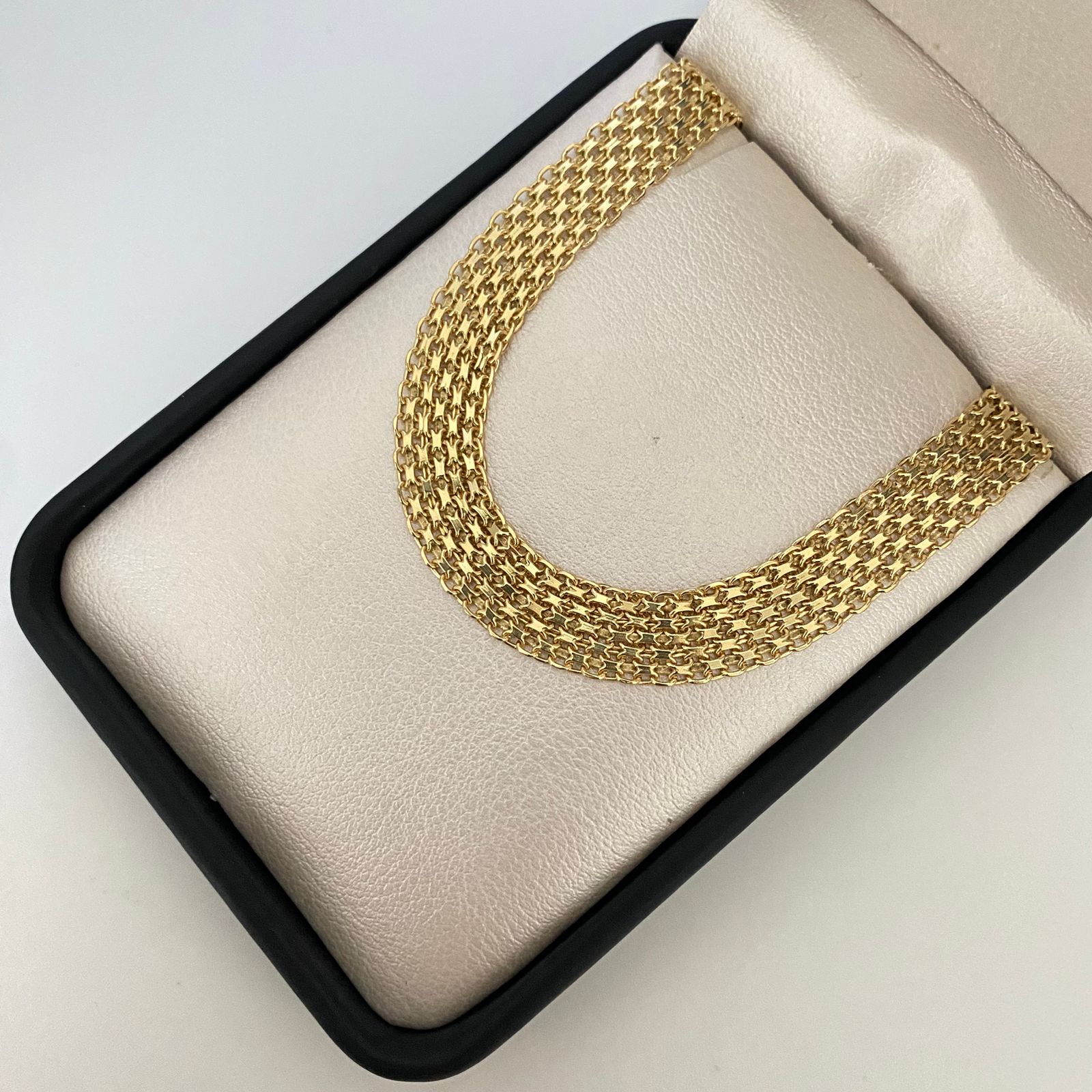 Pulso It chino triple carril Oro amarillo 18k +1 / 14,15 Gr / 9,4 mm / 21 Cm